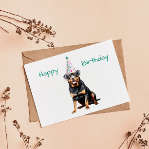 Cute Rottweiler Dog Birthday Card