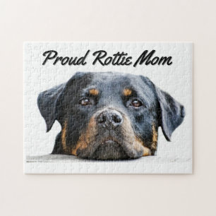 Cute Rottweiler Dog Breed Proud Rottie Mum Jigsaw Puzzle