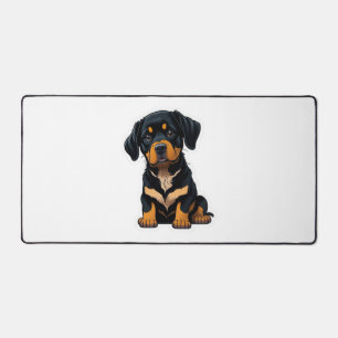 Cute Rottweiler - Gifts for Rottweiler Dog Owners Desk Mat