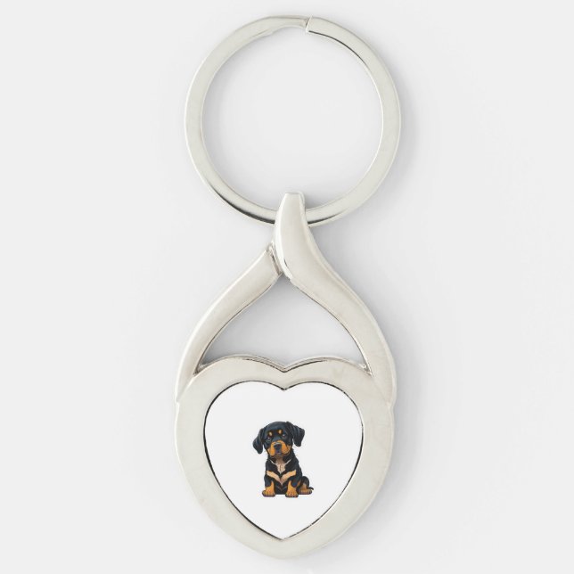 Cute Rottweiler - Gifts for Rottweiler Dog Owners  Key Ring (Front)