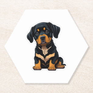 Cute Rottweiler - Gifts for Rottweiler Dog Owners Paper Coaster