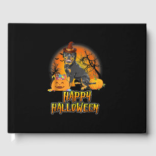 Cute Rottweiler Happy Halloween Dog Funny Lovers Guest Book