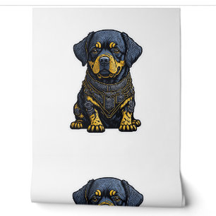 Cute Rottweiler in armour Wallpaper