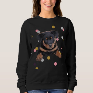 Cute Rottweiler Puppy Bubbles Mint Green  Cute Dog Sweatshirt
