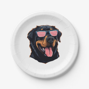Cute Rottweiler Puppy Paper Plate