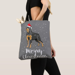 Cute Rottweiler Santa Hat Merry Christmas Costume Tote Bag