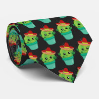 Cute Round Cactus in a Red Sombrero Pattern