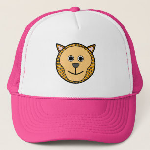 Cute Round Cartoon Lion Face Trucker Hat