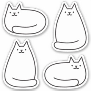 Cute Round Kawaii White Cat