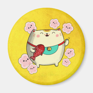 Cute Round Maneki Neko Cat Magnet