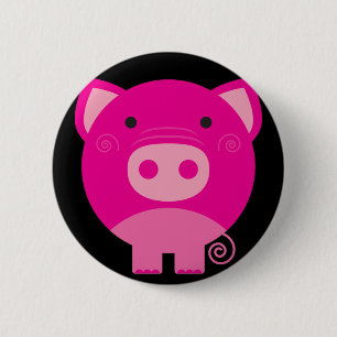 Cute Round Pig Cartoon 6 Cm Round Badge
