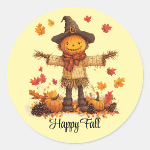 Cute Round Scarecrow Sticker