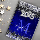 Cute royal blue silver faux glitter 2025 monogram planner<br><div class="desc">Make back to school fun with this Cute personalised 2025 new year planners, . It is designed with elegant girly royal blue silver faux glitter . To make it extra special, it is also monogrammed and personalised with name or initials or any text you like, click the "customise further" link...</div>