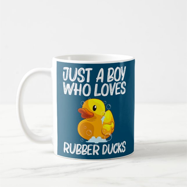 Cute Rubber Duck Art For Boys Kids Men Rubber Coffee Mug (Left)