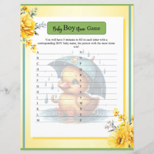 Cute Rubber Duck Baby Boy Name Game