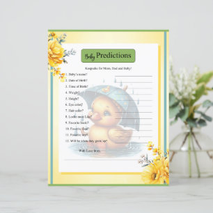 Cute Rubber Duck Baby Shower Baby Predications