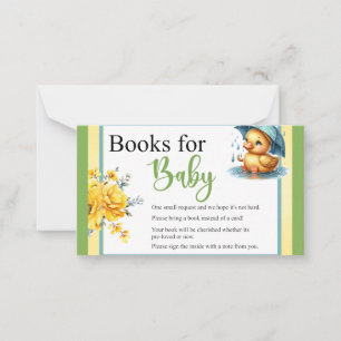 Cute Rubber Duck Baby Shower Books for Baby Card