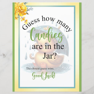 Cute Rubber Duck Baby Shower Candy Jar Game