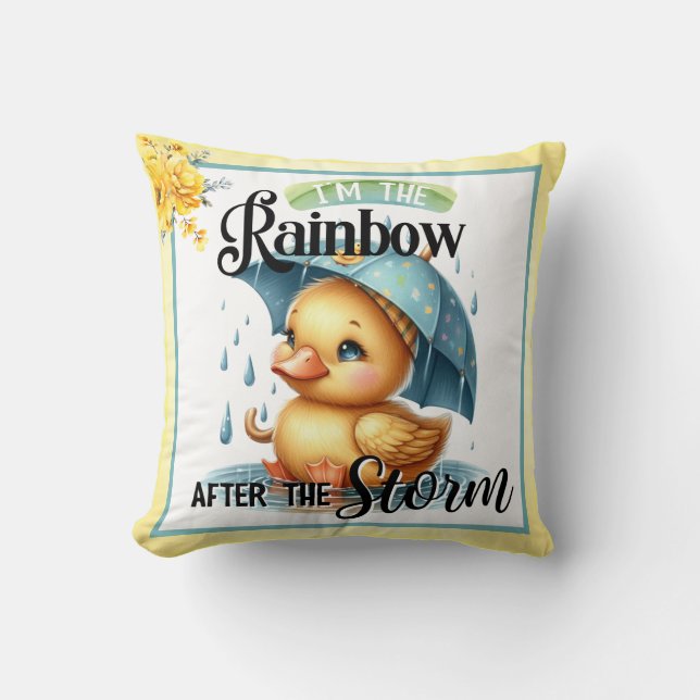 Cute Rubber Duck  Baby Shower Cushion (Front)