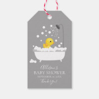 Cute Rubber Duck Baby Shower Favour Gift Tag