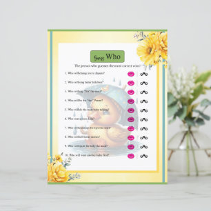 Cute Rubber Duck Baby Shower Guess Who Game