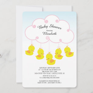 Cute Rubber Duck Baby Shower Invitations