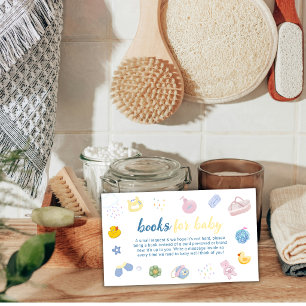 Cute Rubber Duck Bath Time Books For Baby Shower Enclosure Card