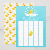 Cute Rubber Duck  BINGO Baby Shower Game