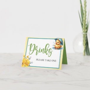 Cute Rubber Duck  Drinks Table Card