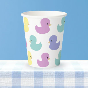Cute Rubber Duck Gender Neutral Baby Shower Paper Cups