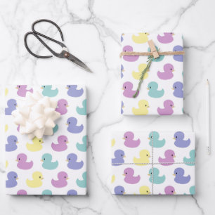 Cute Rubber Duck Gender Neutral Baby Shower Wrapping Paper Sheet