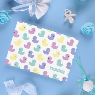 Cute Rubber Duck Gender Neutral Flat Thank You Card