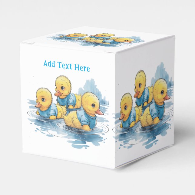 Cute Rubber Duck in Blue Clothing  Favour Box (Front Side)