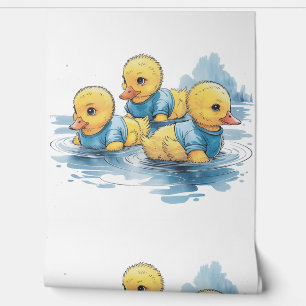 Cute Rubber Duck in Blue Clothing Wallpaper