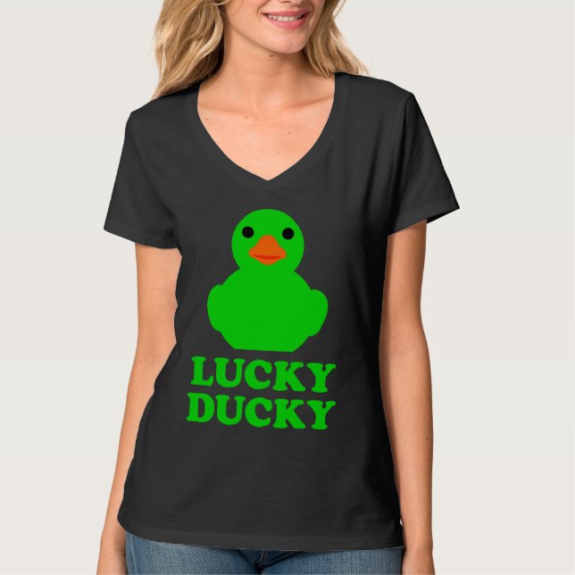 Cute Rubber Duck Lucky Ducky Quack Cool Animal Gra T-Shirt (Front)