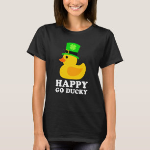 Cute Rubber Duck Lucky Four Leaf C Leprechaun Hat  T-Shirt