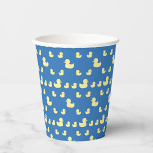 Cute Rubber Duck Modern Blue Baby Shower Paper Cups