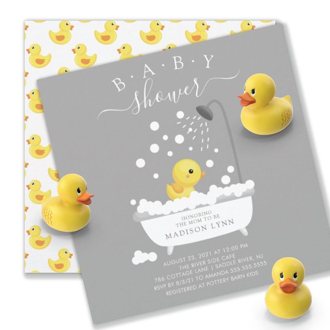 Cute Rubber Duck Shower Baby Invitation (Creator Uploaded)
