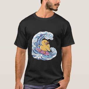 Cute Rubber Duck Surfing Surf Ducky Kanagawa Wave  T-Shirt