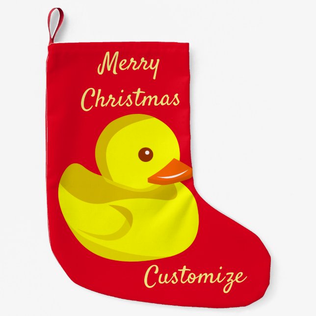 Cute Rubber Duck Thunder_Cove  Small Christmas Stocking (Front)