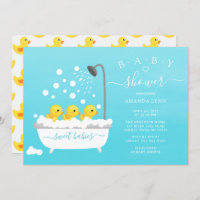 Cute Rubber Duck Triplets Baby Shower