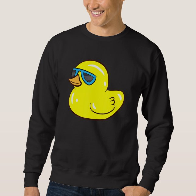 Cute Rubber Duck With Sunglasses Love Rubber Ducks Sweatshirt (Front)