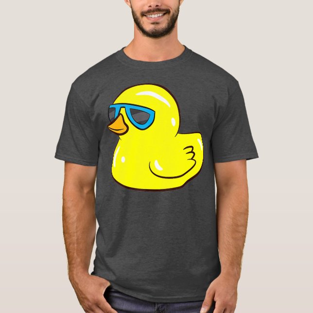 Cute Rubber Duck With Sunglasses Love Rubber T-Shirt (Front)