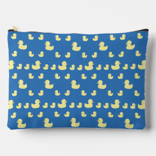 Cute Rubber Duckies Pattern Blue Large Accessory Pouch