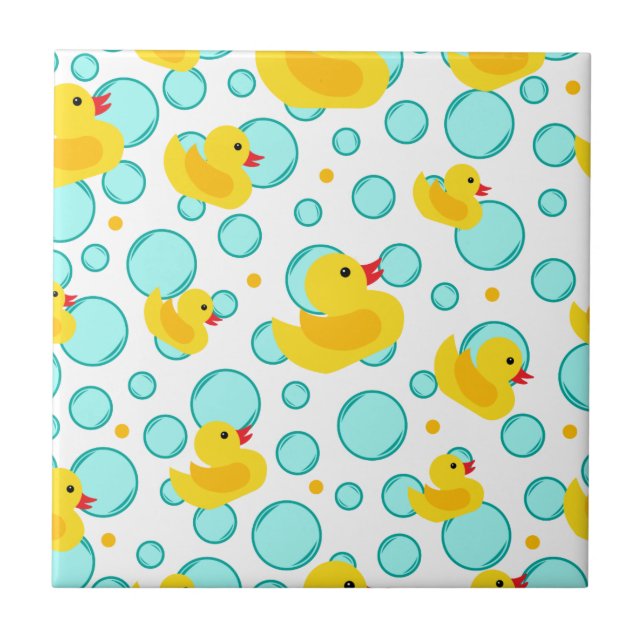 Cute Rubber Ducks Kids Bathroom Tile (Front)