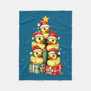 Cute Rubber Ducks Le Duckie Christmas Tree Xmas Ha Fleece Blanket
