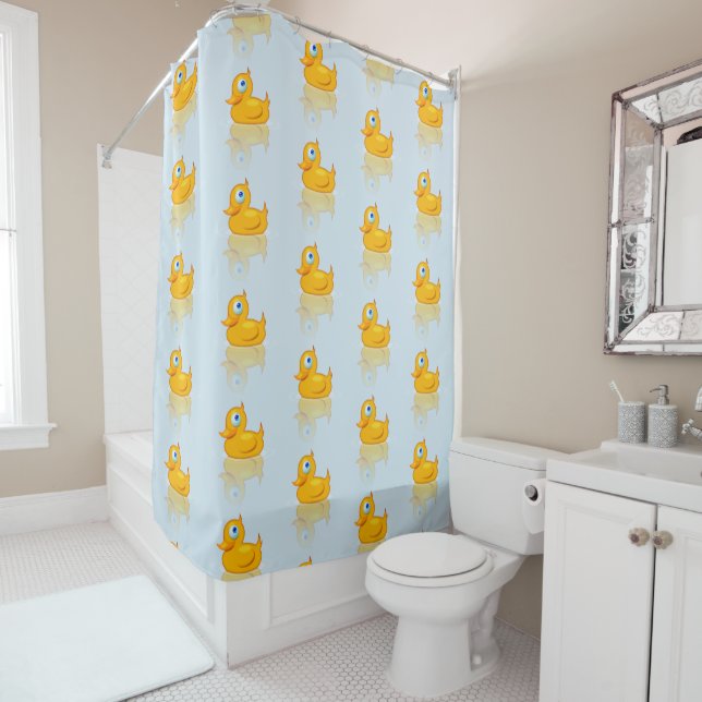 Cute Rubber Ducks Shower Curtain (In Situ)