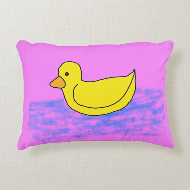 Cute Rubber Ducky Accent Pillow (Front)