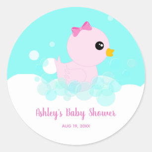 Cute Rubber Ducky Baby Girls Classic Round Sticker