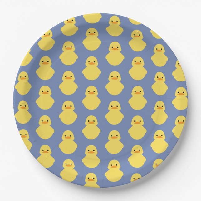 cute rubber ducky BABY SHOWER party Paper Plate (Front)